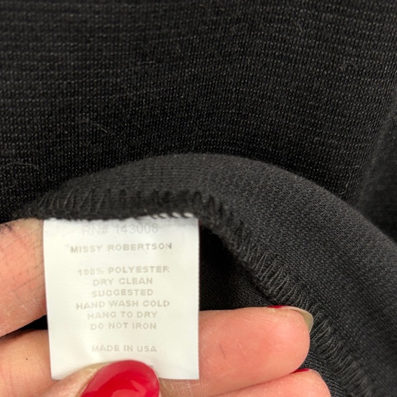 Southern Fashion House Elegant Black Long Sleeve Dress with Fringe - Picture 4 of 4